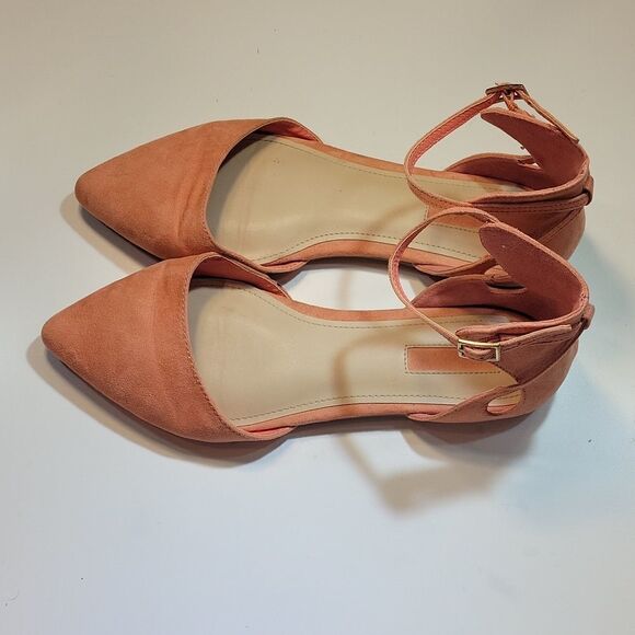FOREVER 21 SUEDE POINTED TOE BACK &ANKLE STRAP WOMEN"S FLAT SHOE - Picture 7 of 13
